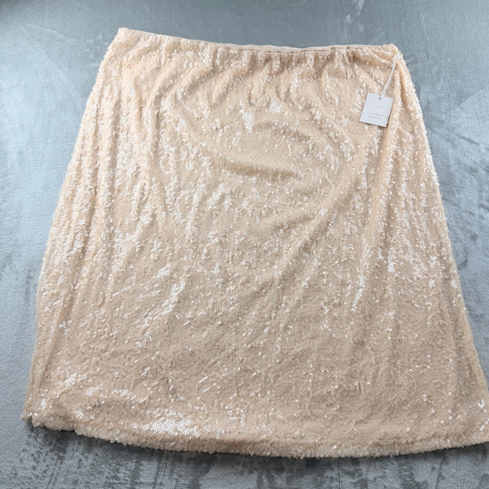 LC Lauren Conrad Women's 3X Plus Sequin Skirt Parker Peach NWT WL43Y102PN3